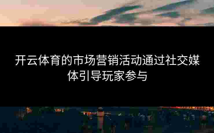 开云体育的市场营销活动通过社交媒体引导玩家参与