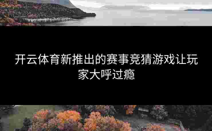 开云体育新推出的赛事竞猜游戏让玩家大呼过瘾