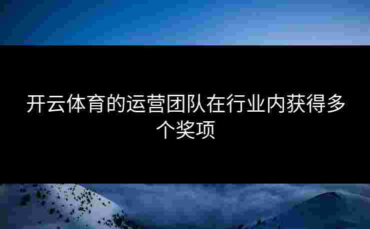 开云体育的运营团队在行业内获得多个奖项