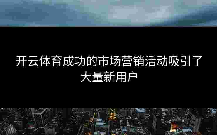 开云体育成功的市场营销活动吸引了大量新用户